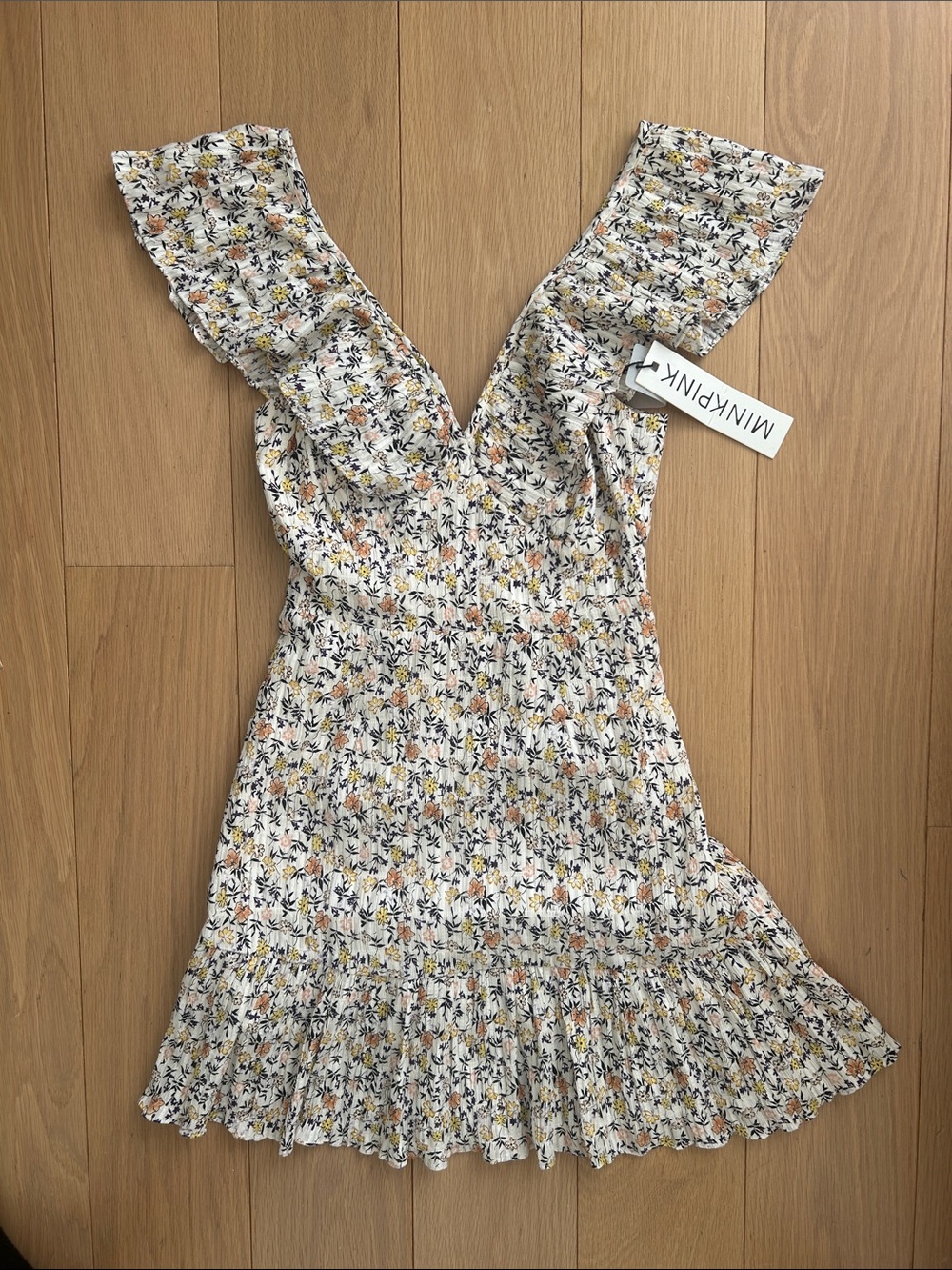 Floral print ruffle minkpink sundress size xs